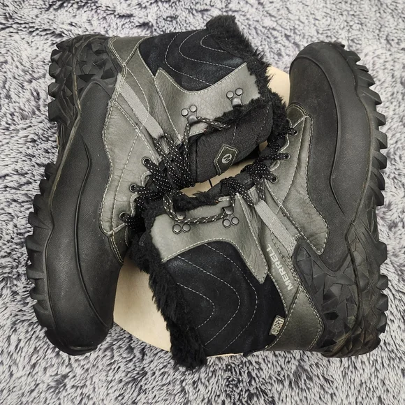 Merrell Winter Boots Womens Size 8 Black Snow Fleece Lined Insulated Waterproof - Picture 6 of 9